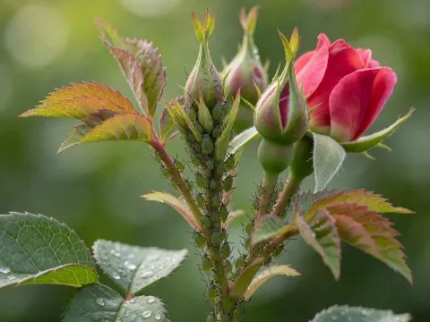 Blattläuse an Rosen