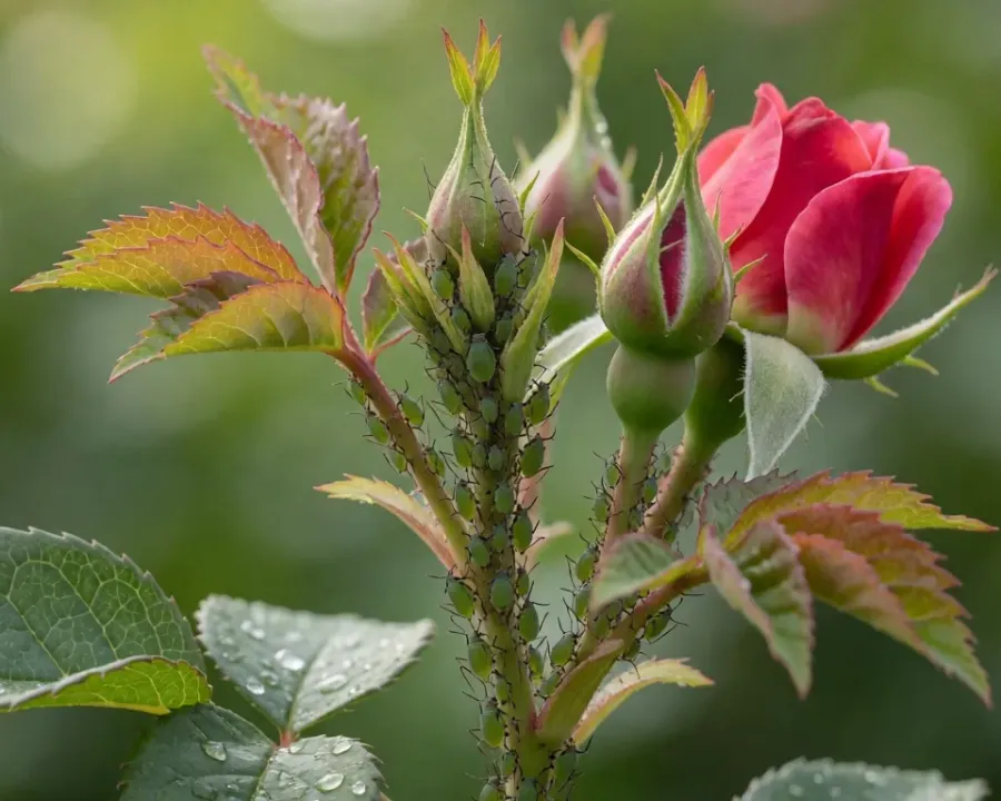 Blattläuse an Rosen