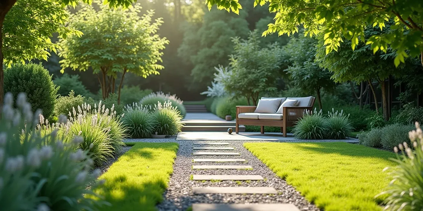 Garten ohne Rasen gestalten: Flächen, Wege und pflegeleichte Beete